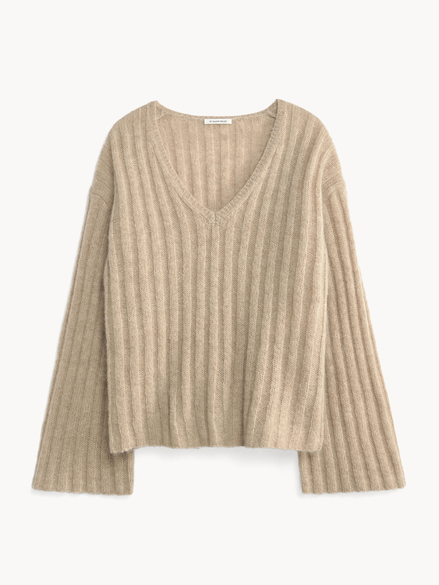 By Malene Birger Cimone Ribbed Sweater Knitwear Twill Beige | UK_BB63705