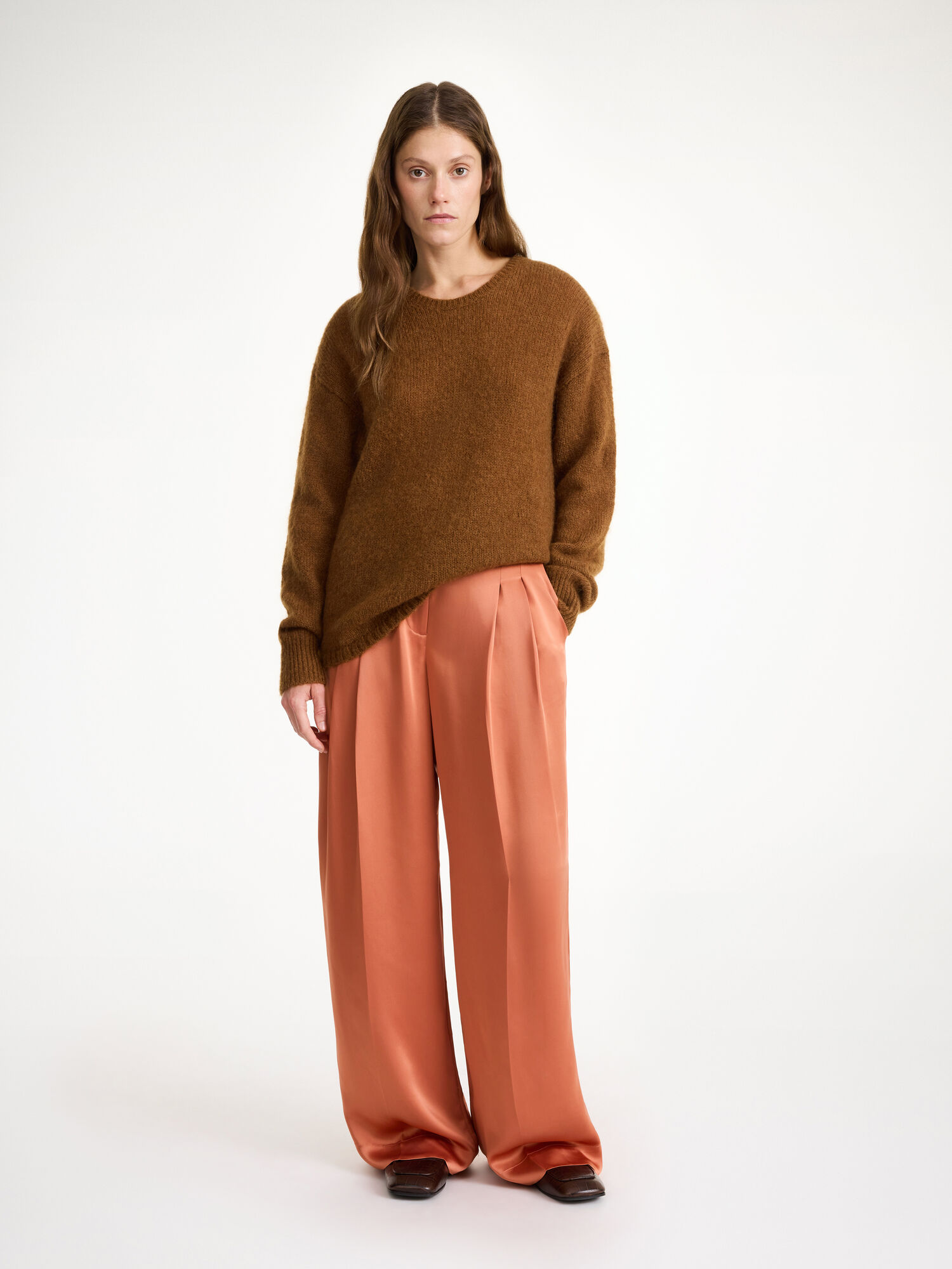 By Malene Birger Cymbaria High-waisted Trousers Dark Cherry Plum | UK_BB45384