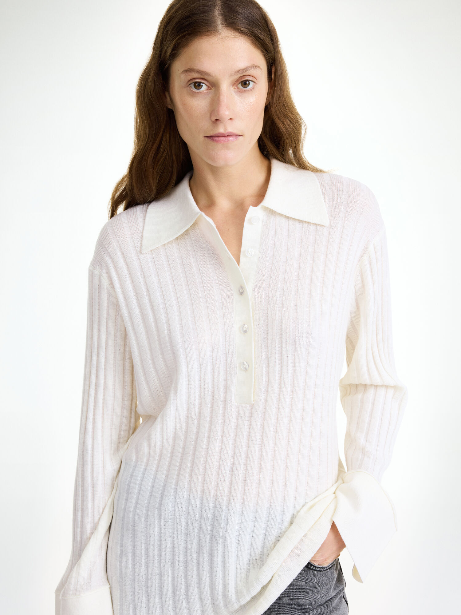 By Malene Birger Delphine Merino Wool Sweater Knitwear Soft White | UK_BB17819