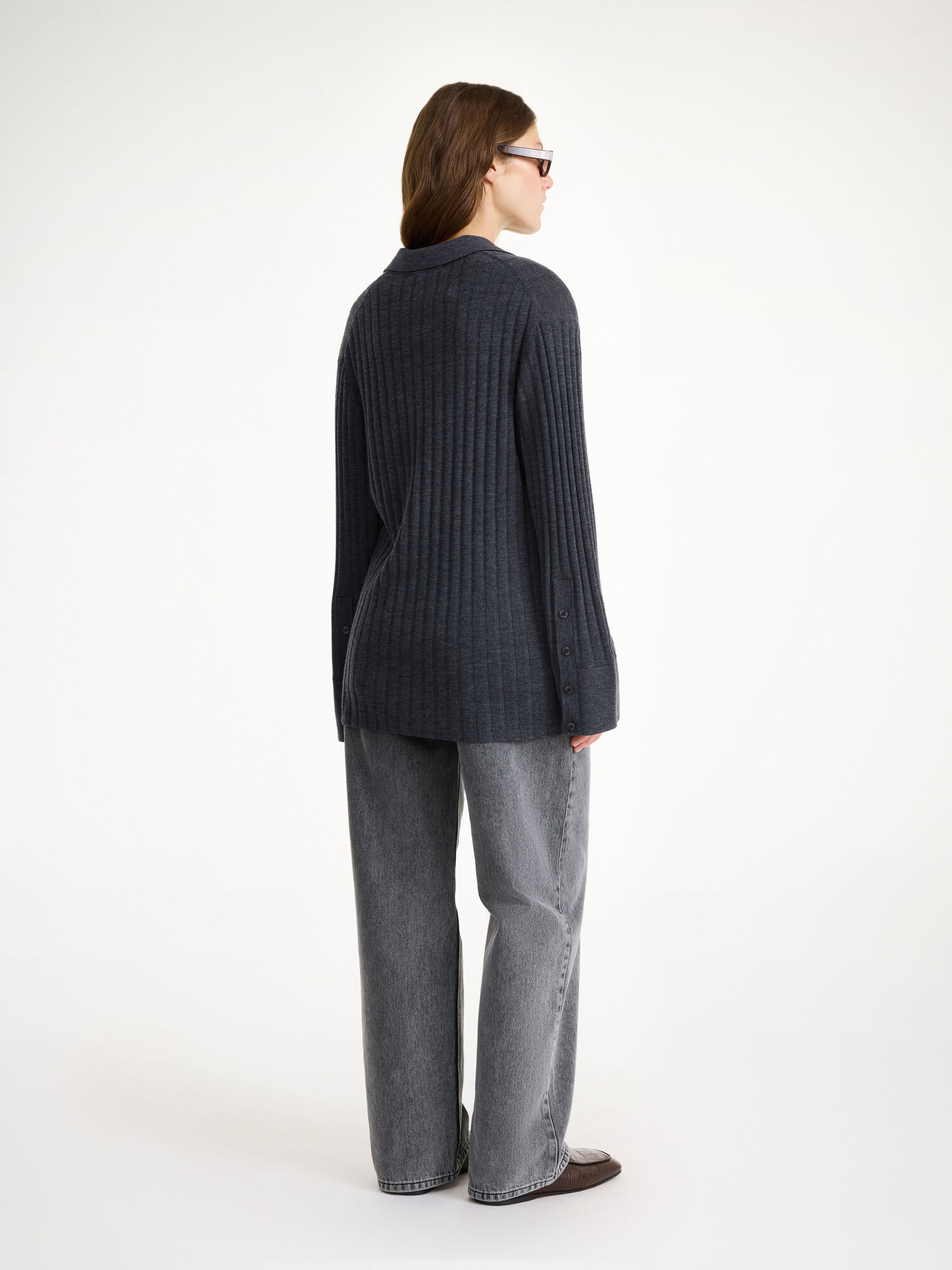 By Malene Birger Delphine Merino Wool Sweater Knitwear Jet grey | UK_BB54618