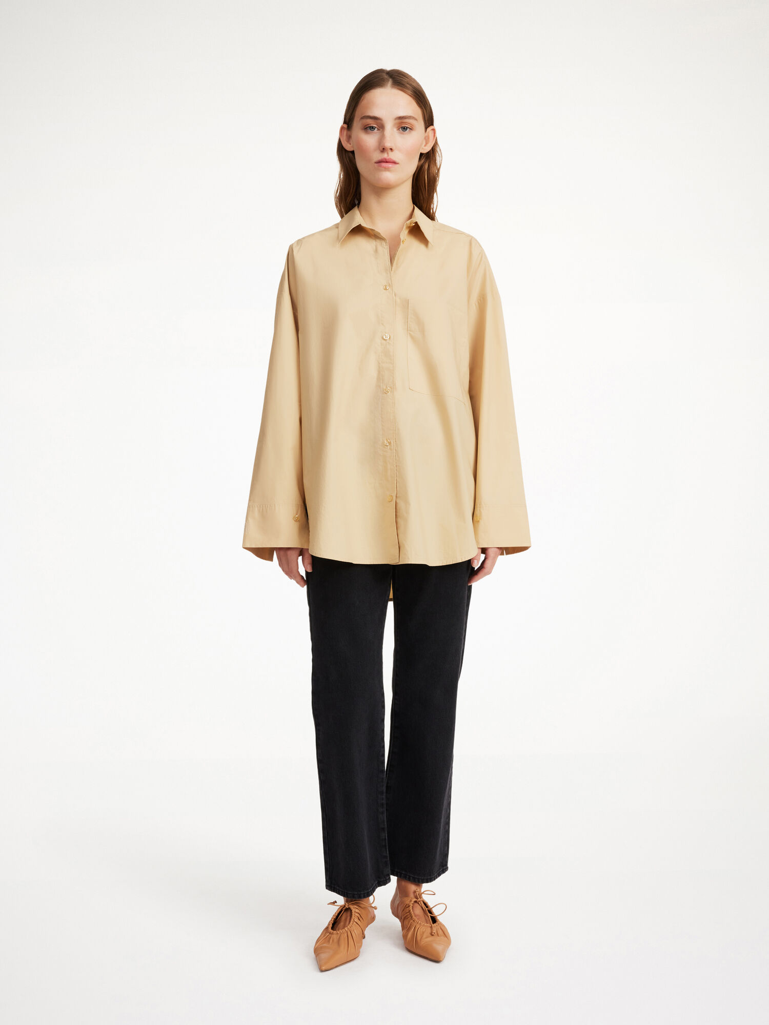 By Malene Birger Derris Organic Cotton Shirts Dark Sand | UK_BB68770