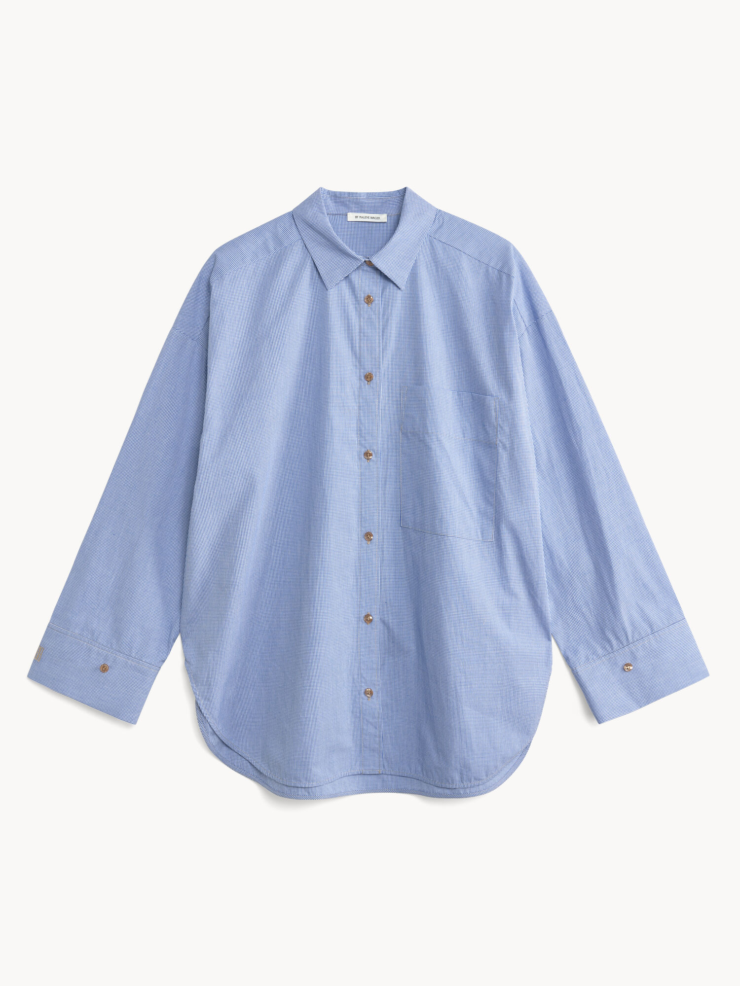 By Malene Birger Derris Organic Cotton Shirts Mini check blue | UK_BB80515