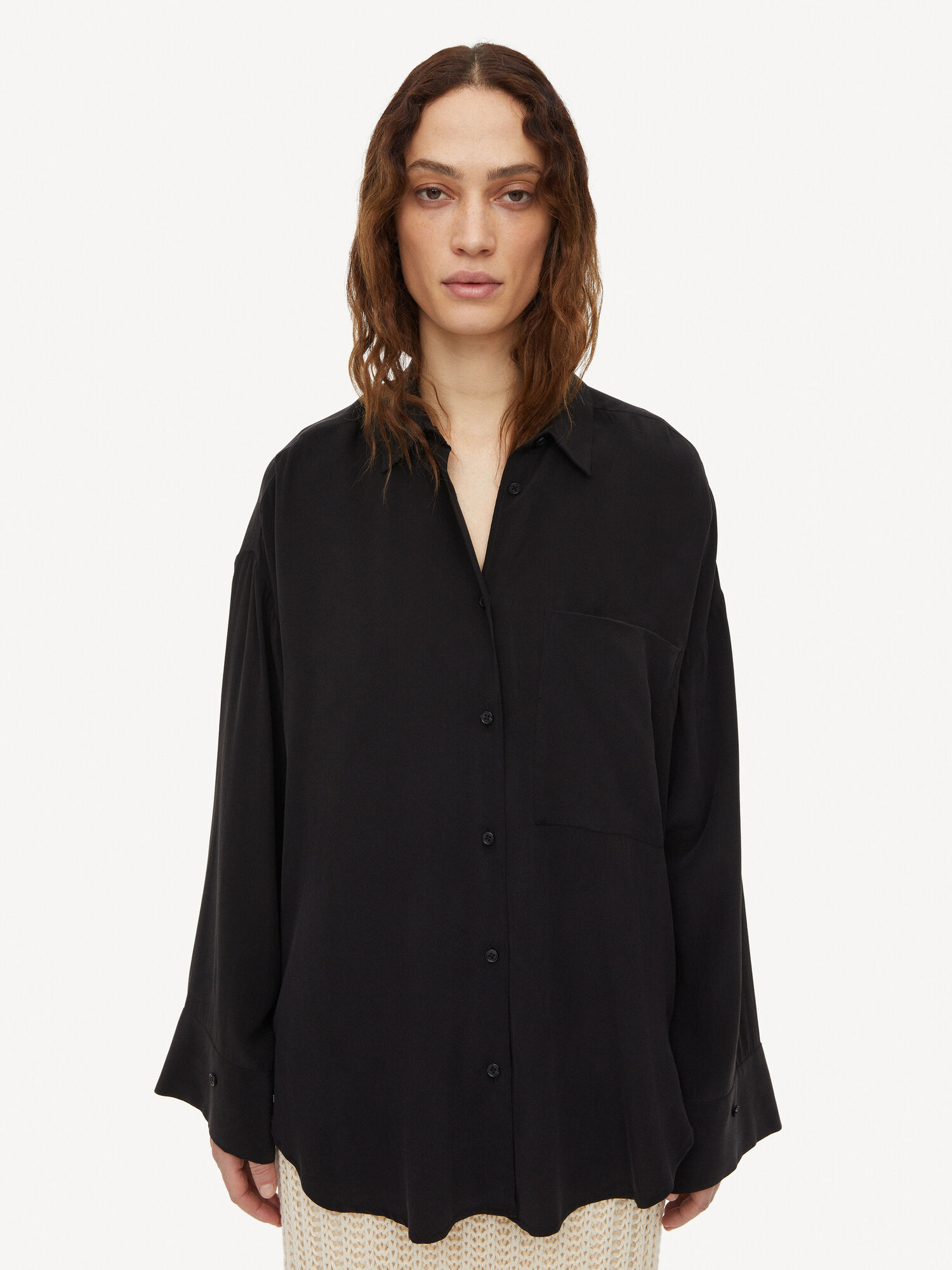 By Malene Birger Derris Organic Silk Shirts Black | UK_BB60072