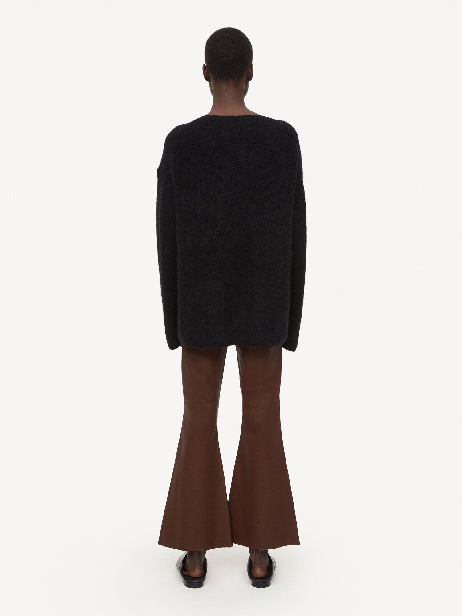 By Malene Birger Evyline Cropped Leather Trousers Chestnut | UK_BB62983