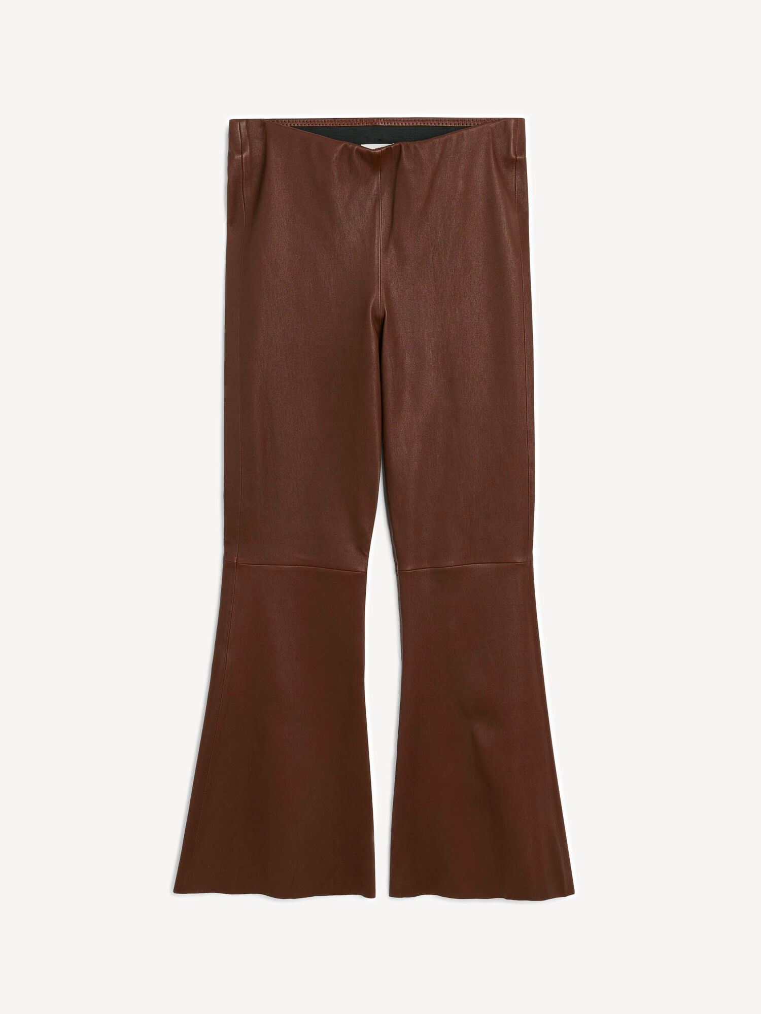 By Malene Birger Evyline Cropped Leather Trousers Chestnut | UK_BB62983