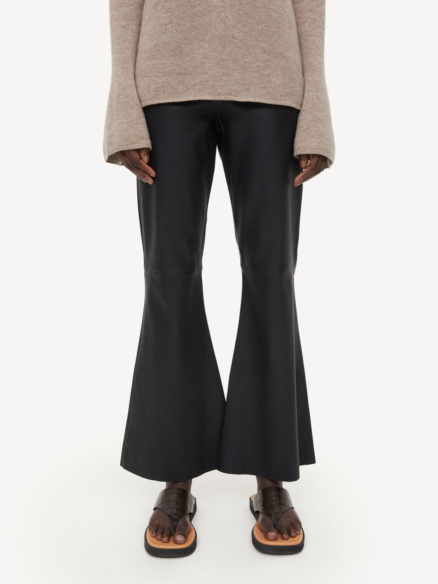 By Malene Birger Evyline Cropped Leather Trousers Black | UK_BB70187