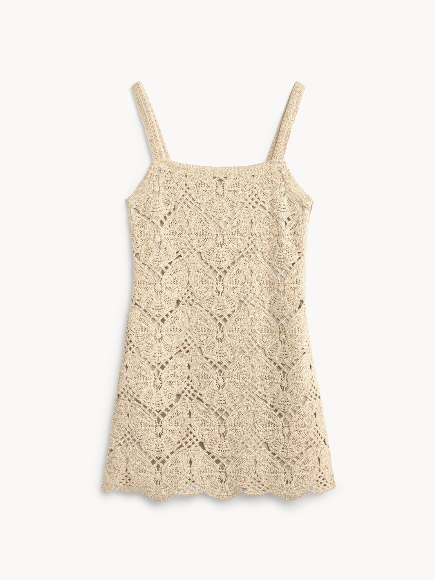 By Malene Birger Falla Crochet Mini Dress Knitwear Oyster Gray | UK_BB22219