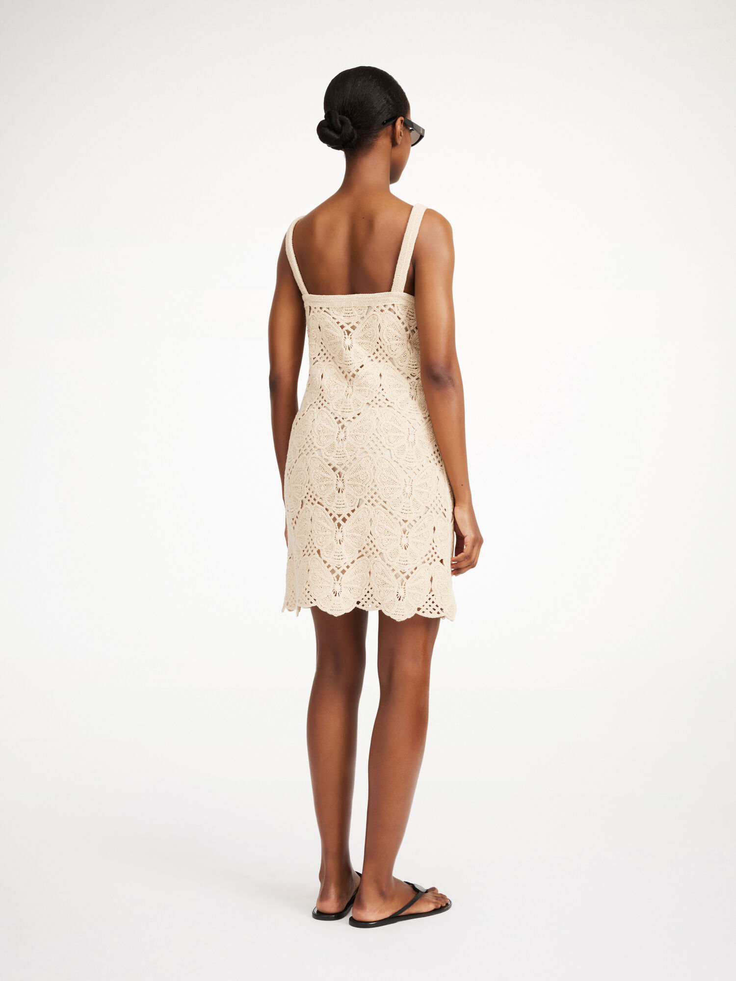 By Malene Birger Falla Crochet Mini Dress Oyster Gray | UK_BB93875