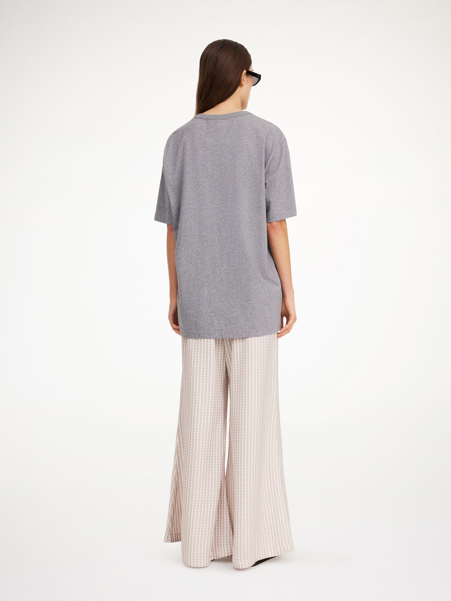 By Malene Birger Fayeh Organic Cotton T-shirt Tops Grey Melange | UK_BB99672