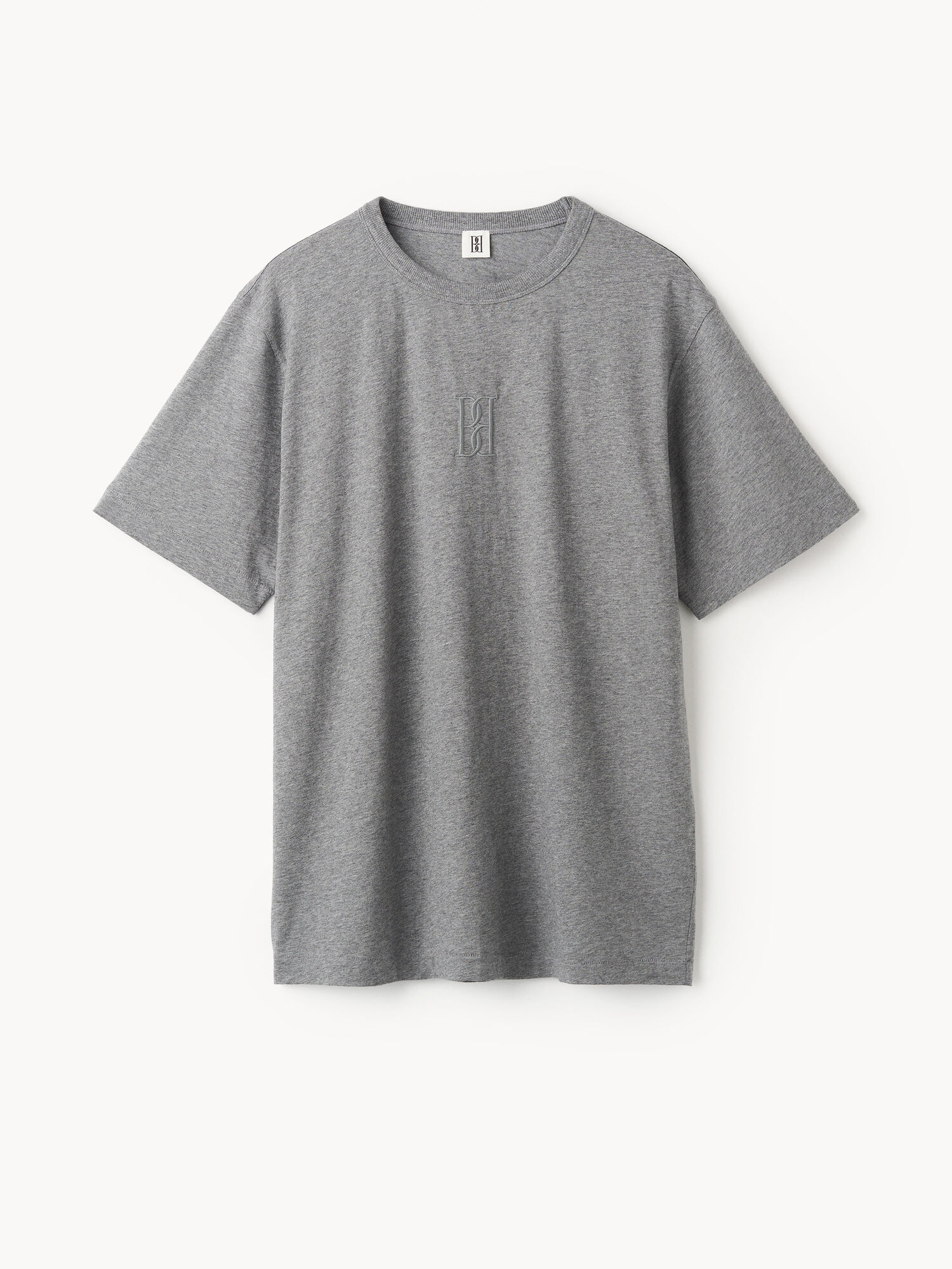 By Malene Birger Fayeh Organic Cotton T-shirt Tops Grey Melange | UK_BB99672