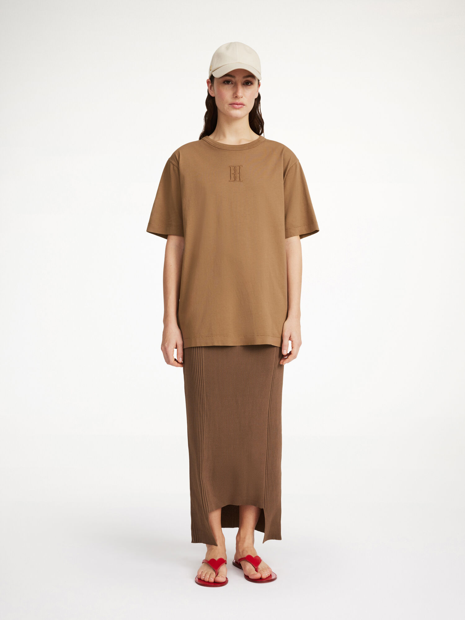 By Malene Birger Fayeh Organic Cotton T-shirt Tops Shitake | UK_BB57001