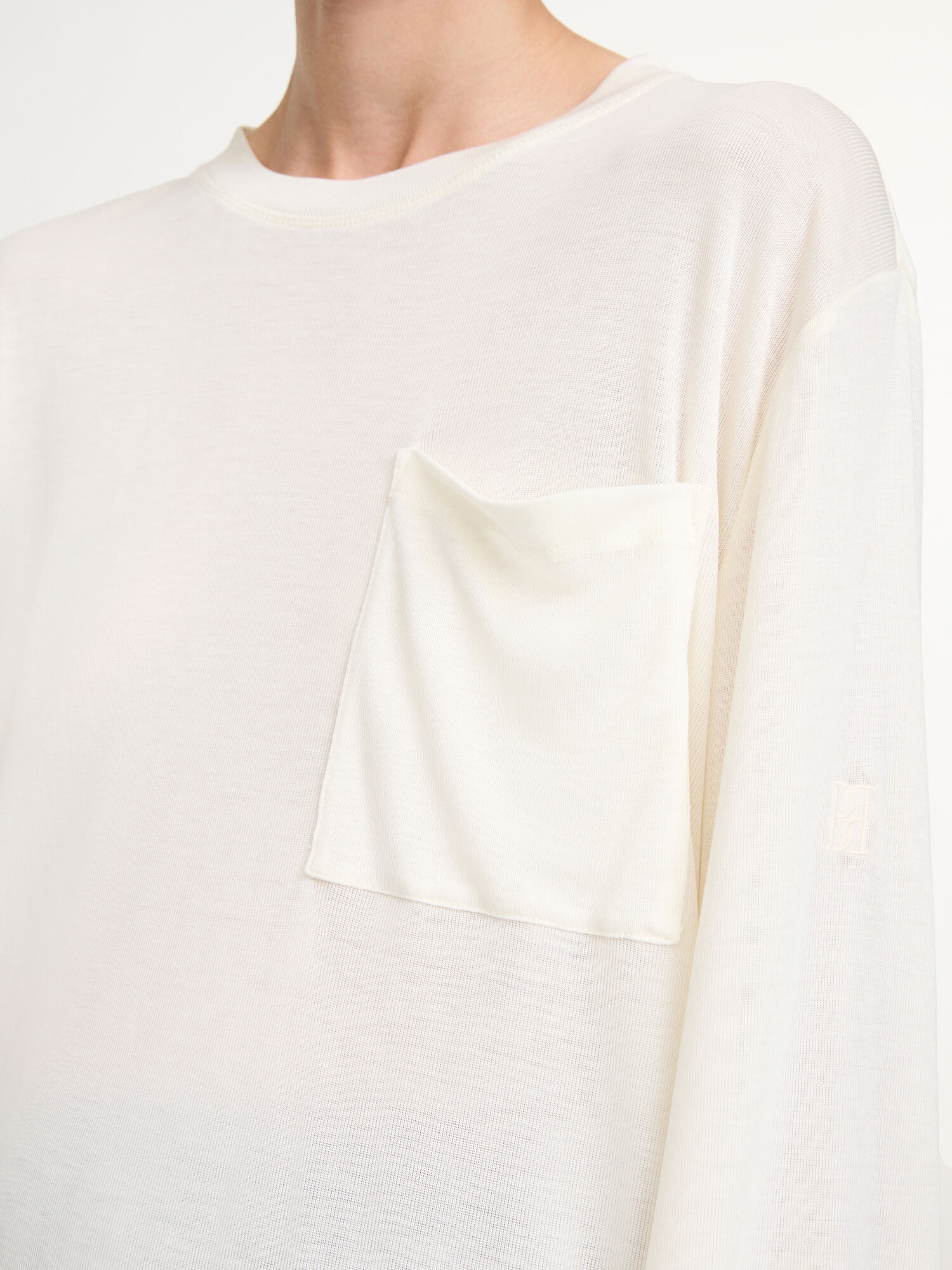 By Malene Birger Fayeh Oversized Longsleeve Tops Soft White | UK_BB75719