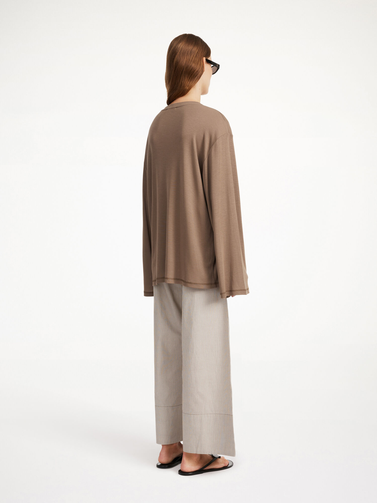 By Malene Birger Fayeh Oversized Longsleeve Tops Shitake | UK_BB86779