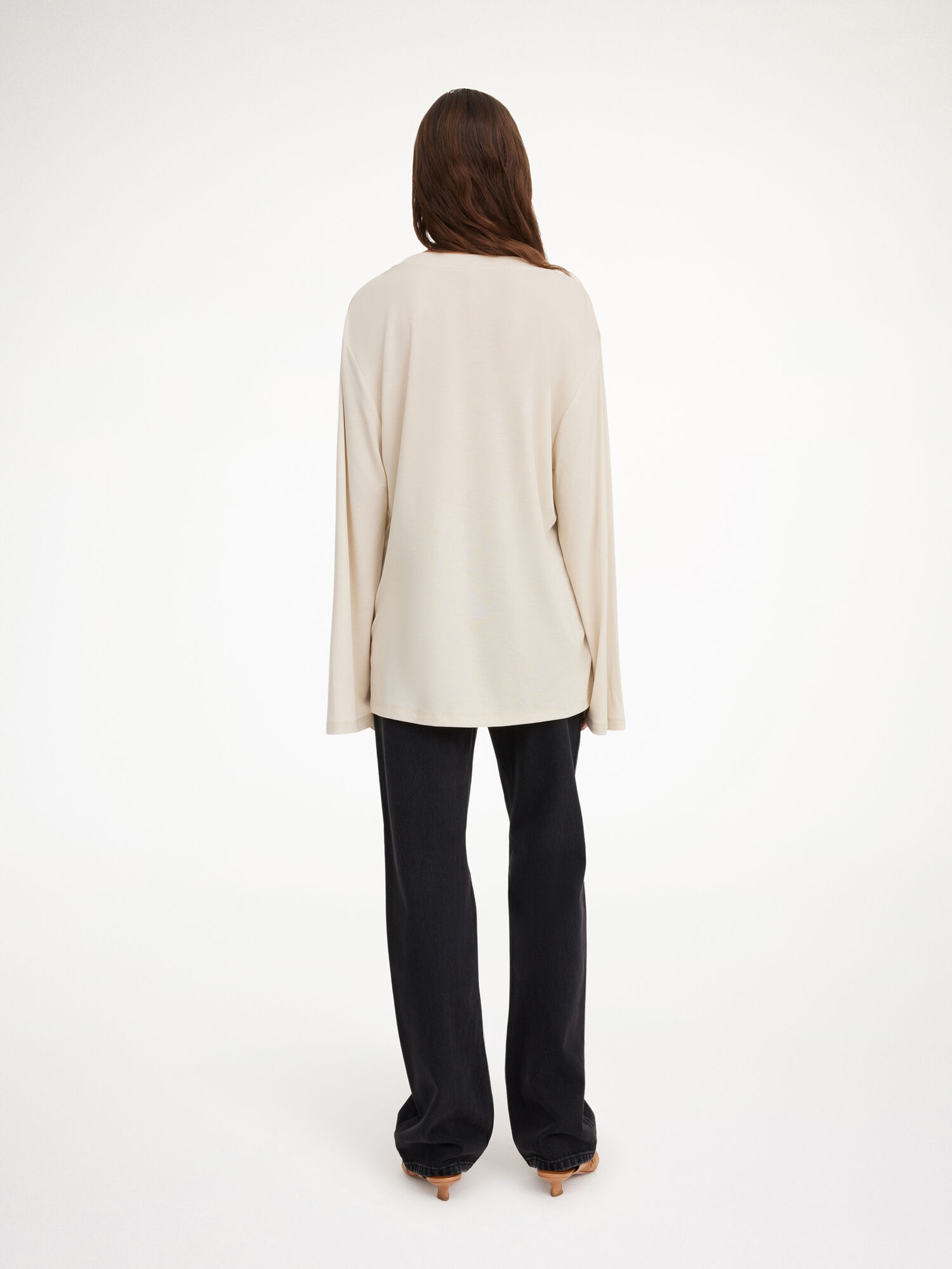 By Malene Birger Fayeh Oversized Longsleeve Tops Oyster Gray | UK_BB72334