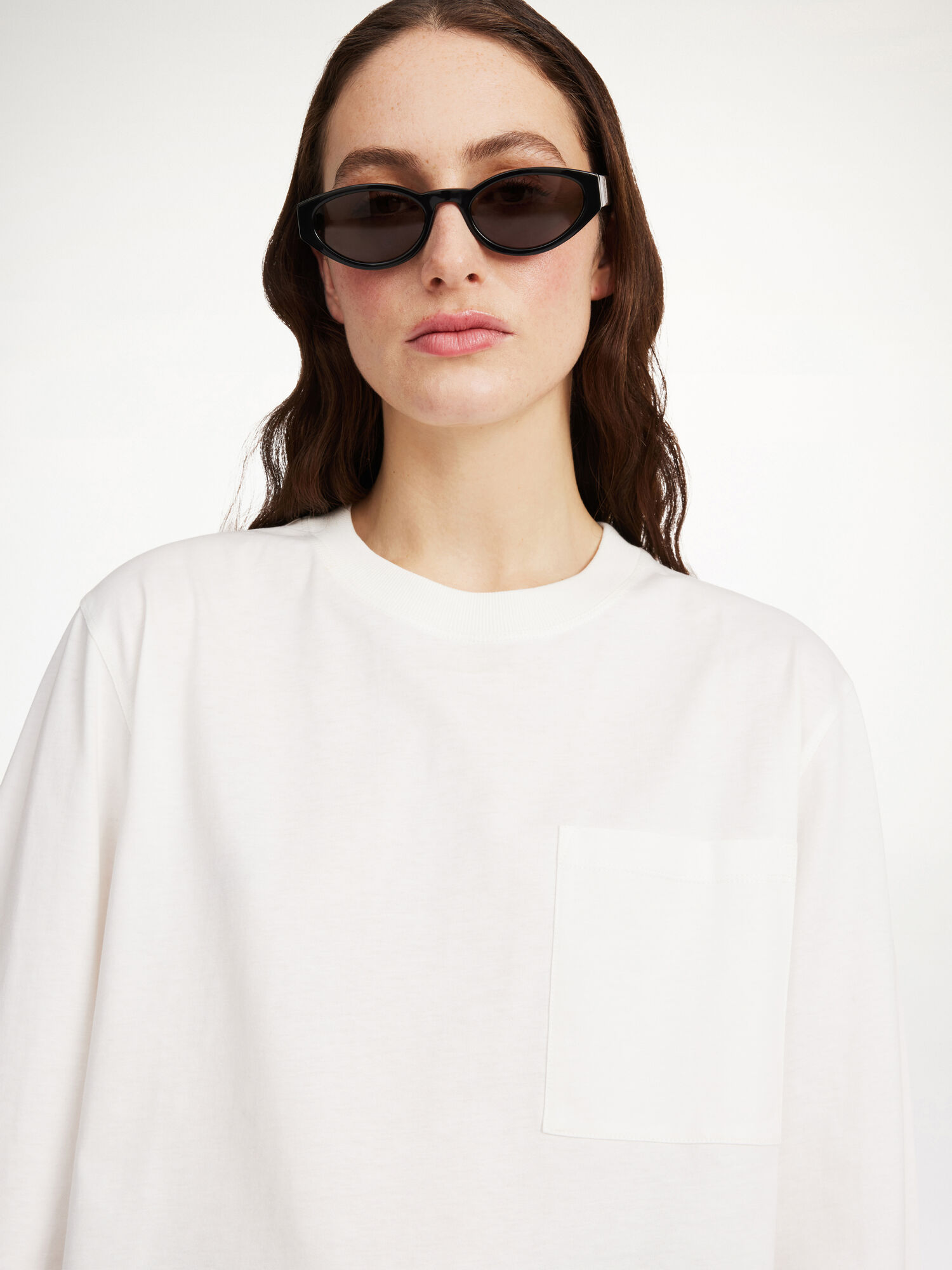 By Malene Birger Fayeh Oversized Longsleeve Tops Soft White | UK_BB55885