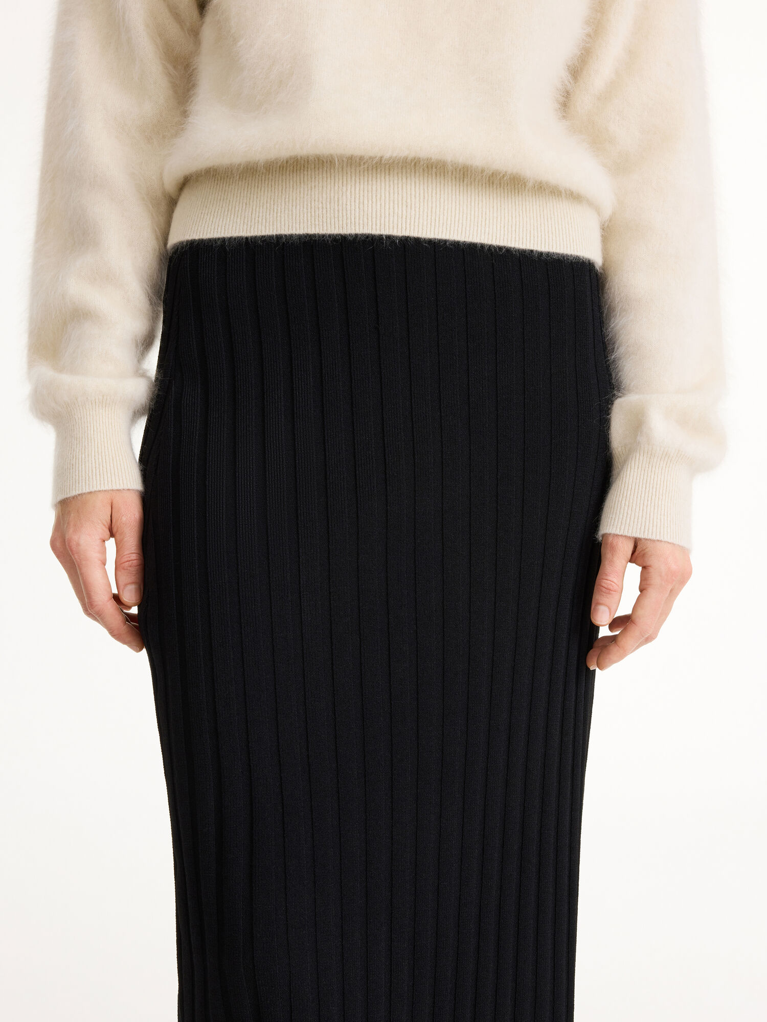 By Malene Birger Fiemme Midi Skirt Knitwear Black | UK_BB44881