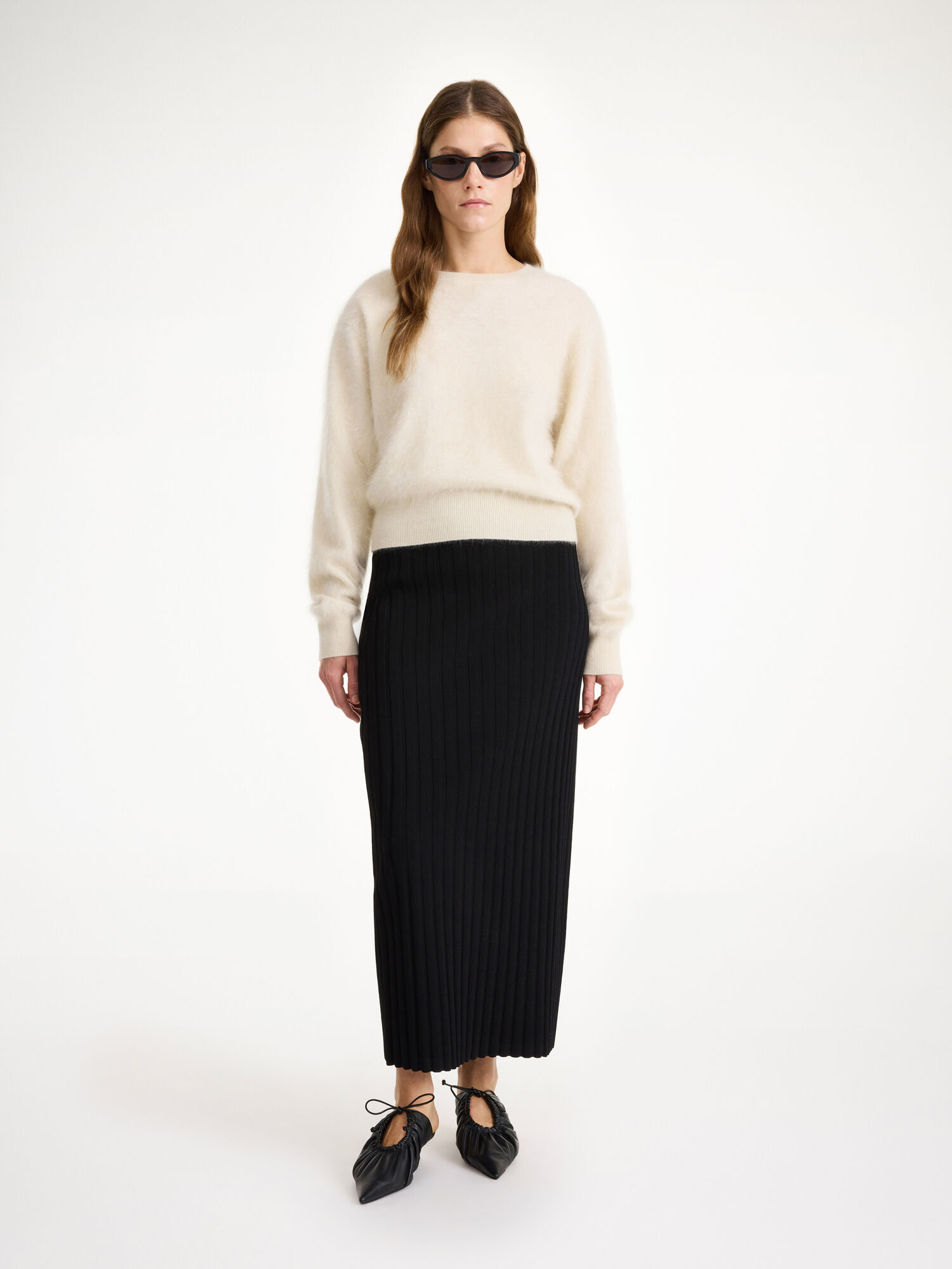 By Malene Birger Fiemme Midi Skirt Knitwear Black | UK_BB44881