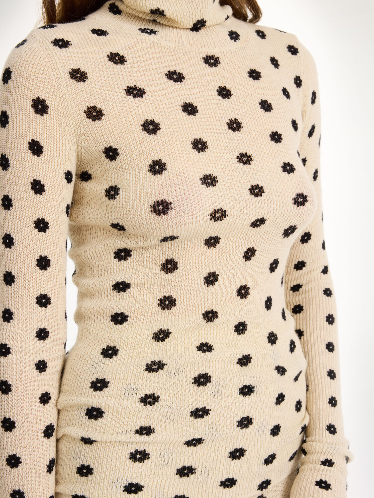 By Malene Birger Fioria Turtleneck Wool Sweater Knitwear Graphic flower | UK_BB29193