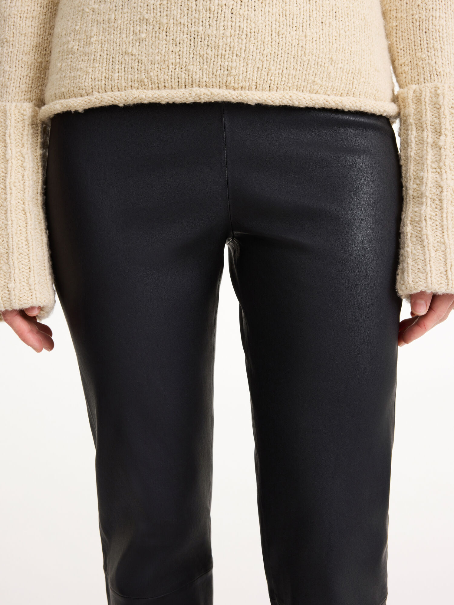 By Malene Birger Florentina Leather Trousers Black | UK_BB19742