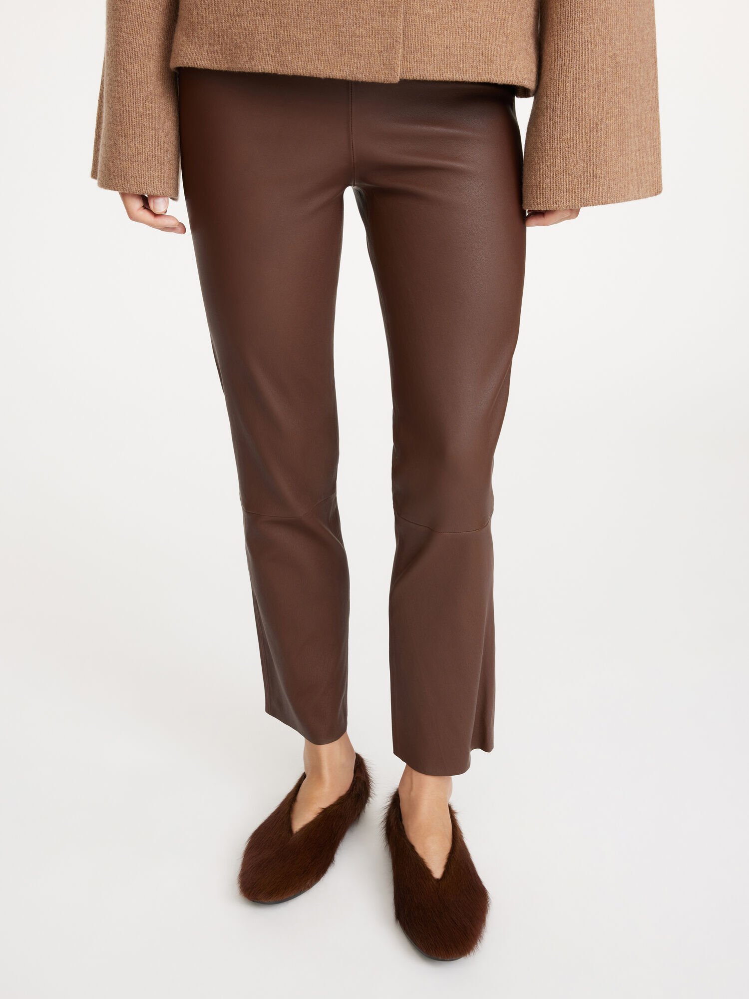 By Malene Birger Florentina Leather Trousers Chestnut | UK_BB33075