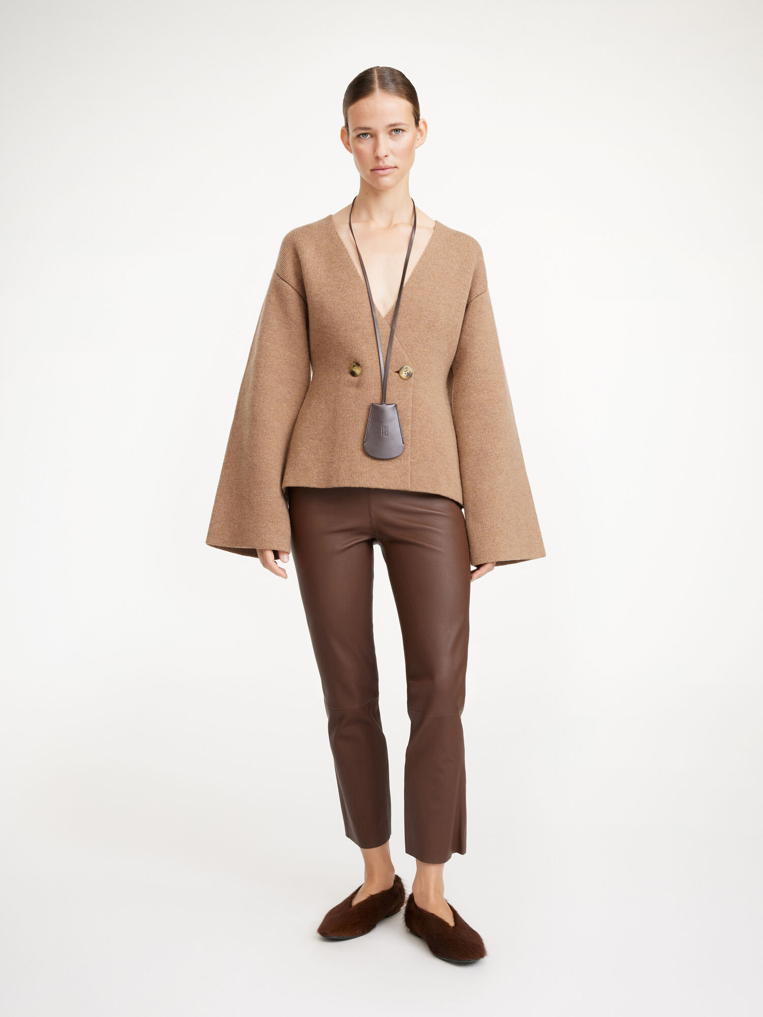 By Malene Birger Florentina Leather Trousers Chestnut | UK_BB33075