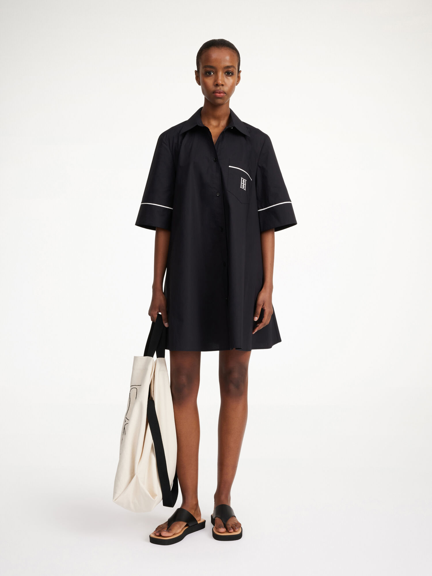 By Malene Birger Gaielle Organic Cotton Dress Black | UK_BB10303