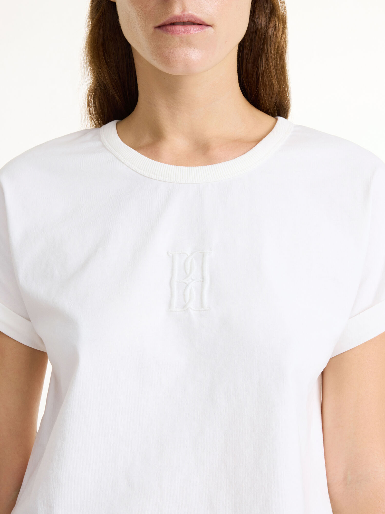 By Malene Birger Hedalia Organic Cotton T-shirt Tops Soft White | UK_BB78911