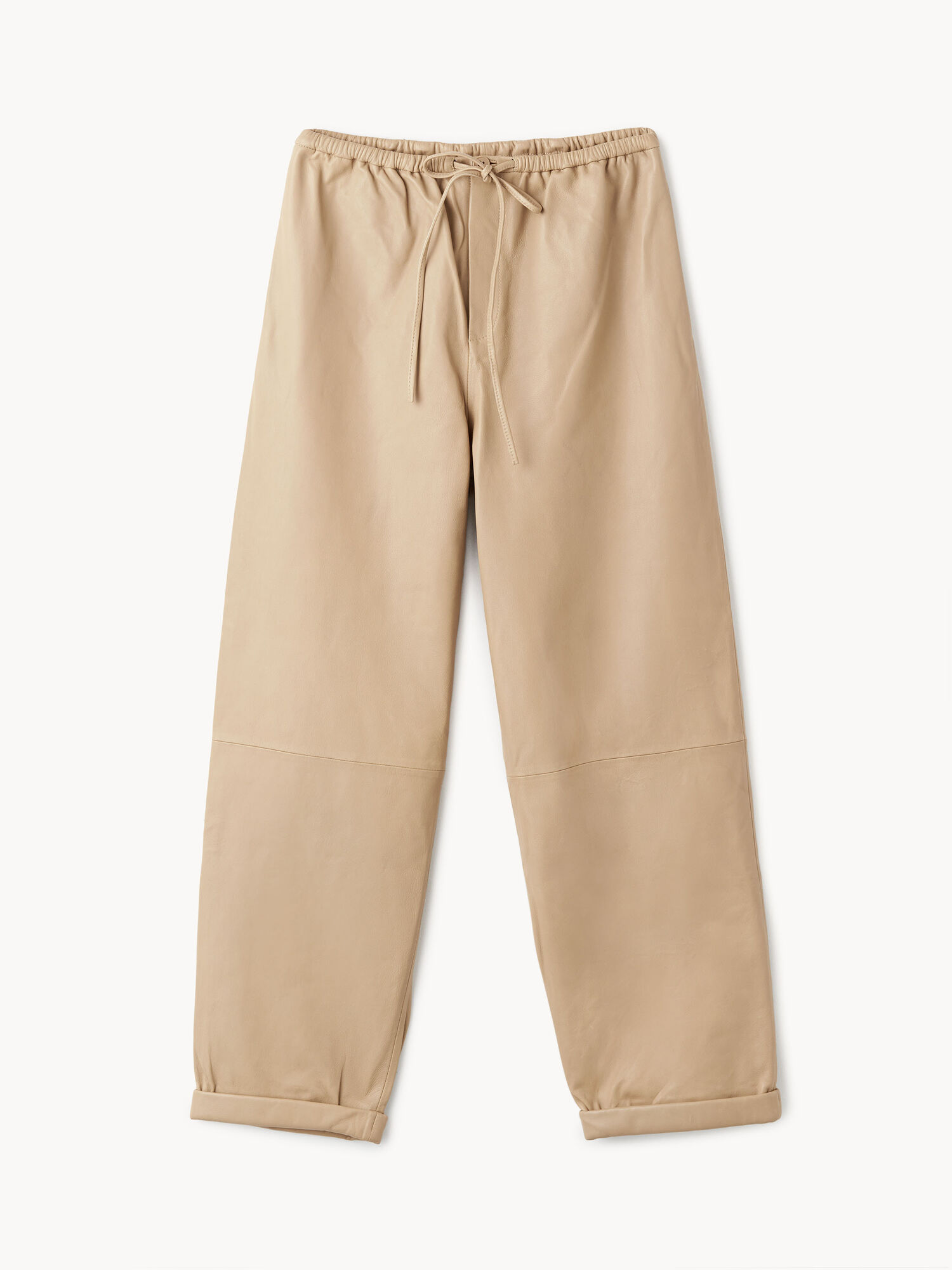 By Malene Birger Joanni Leather Trousers Sand Beige | UK_BB89608