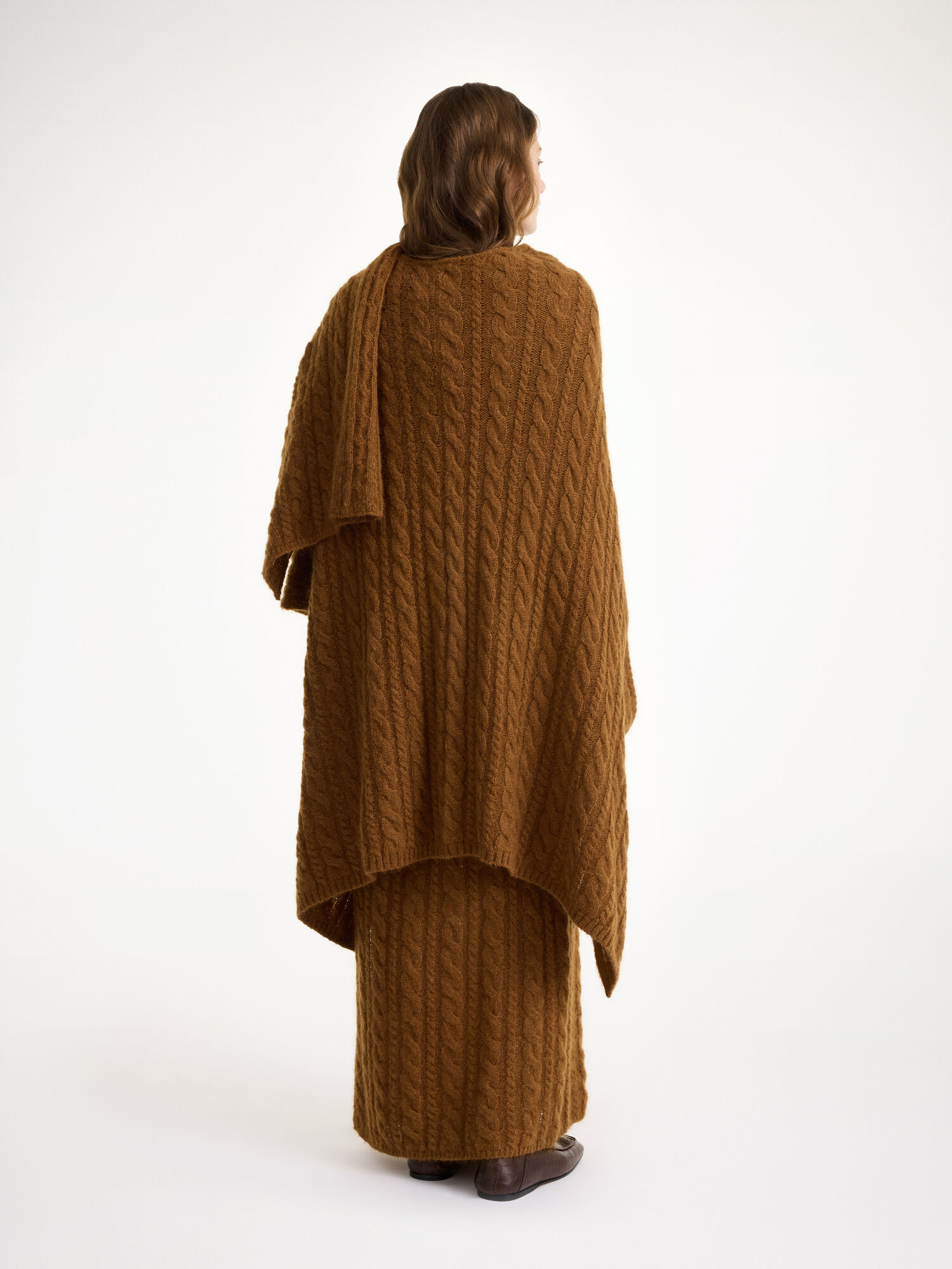 By Malene Birger Kassillas Wool-blend Poncho Knitwear Bison | UK_BB56634