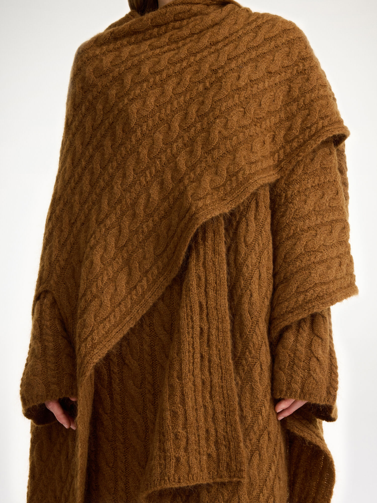 By Malene Birger Kassillas Wool-blend Poncho Knitwear Bison | UK_BB56634