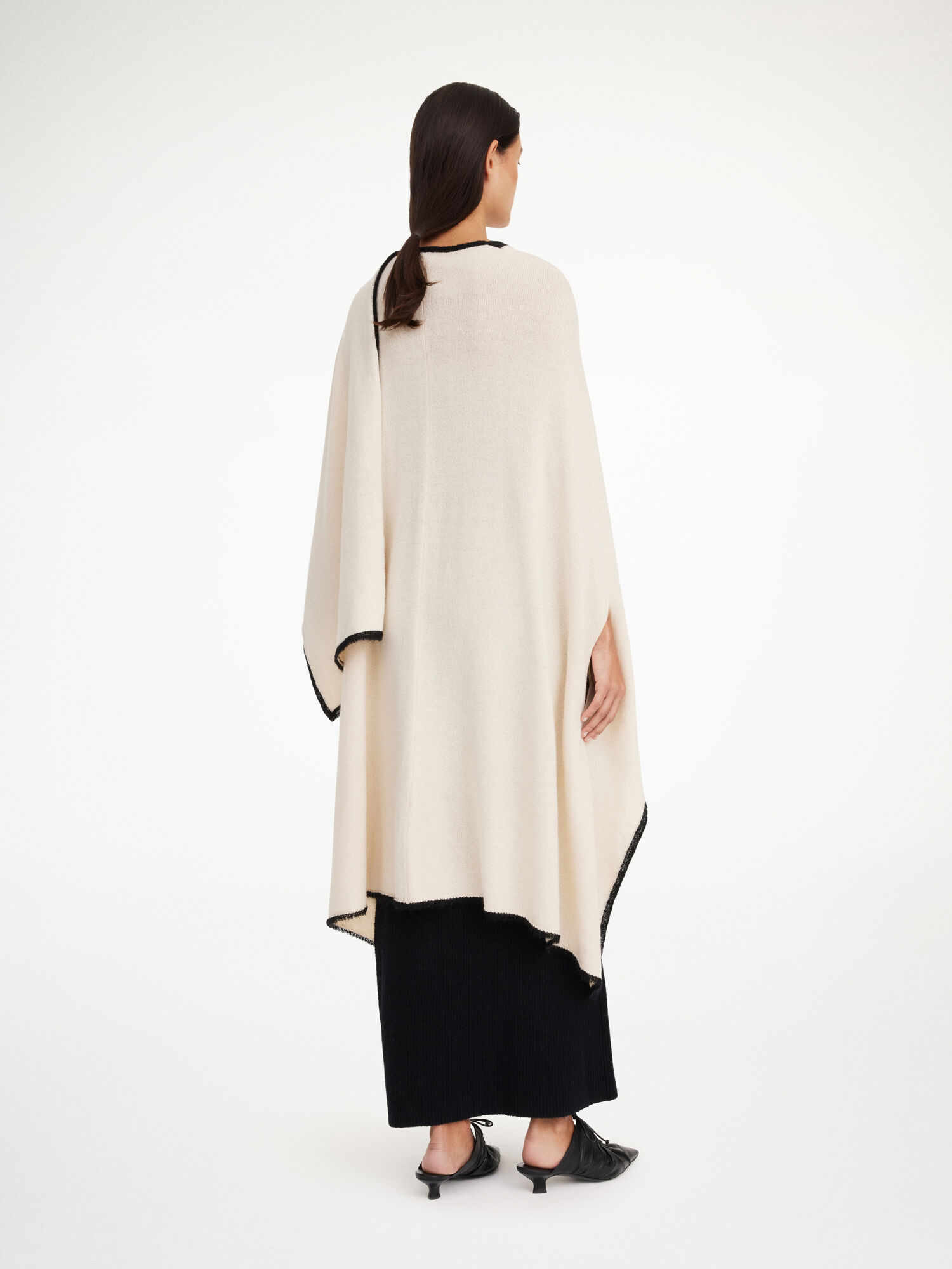 By Malene Birger Kassira Merino-blend Poncho Knitwear Oyster Gray | UK_BB67679