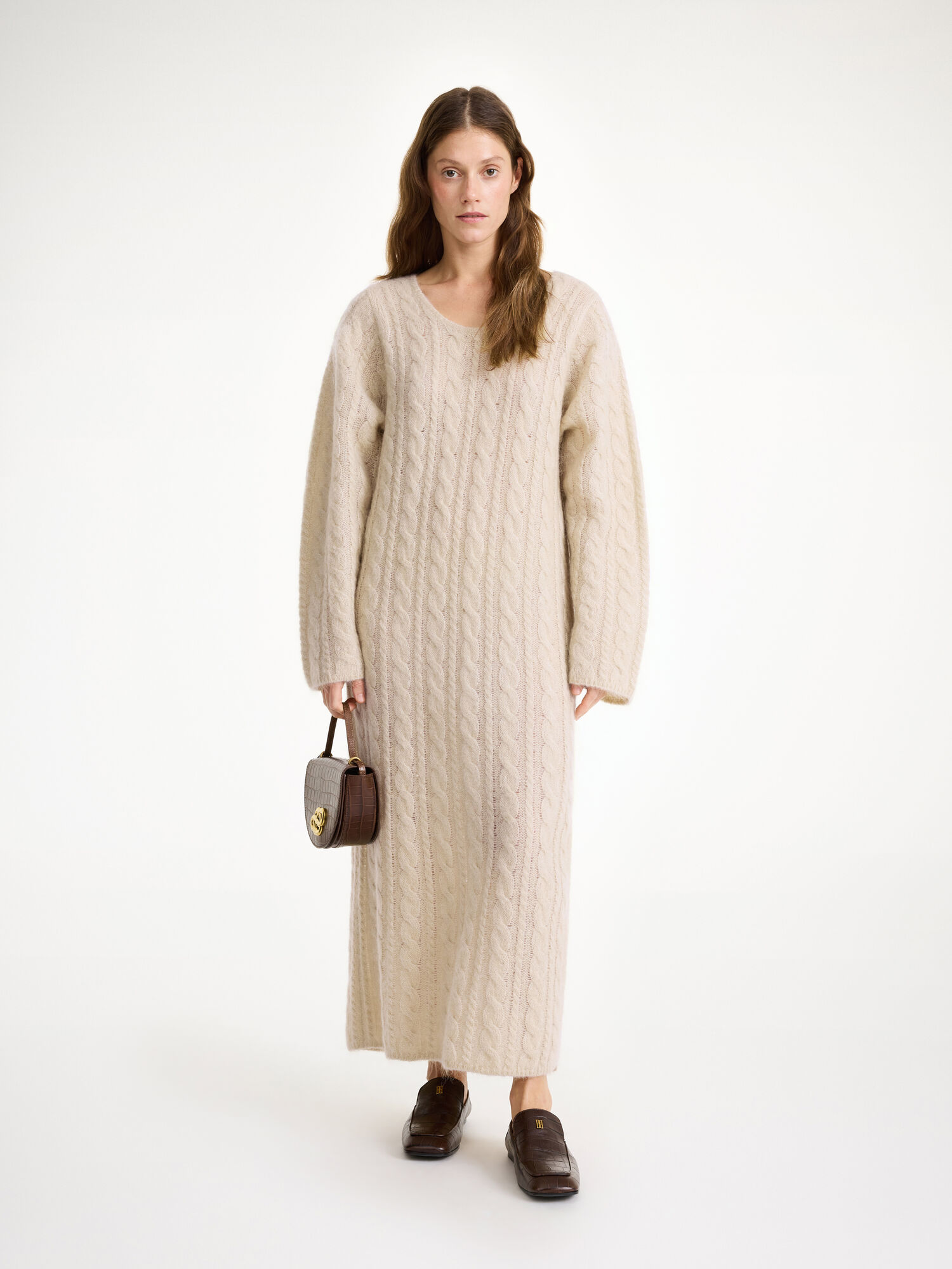 By Malene Birger Lovella Maxi Dress Knitwear Oyster Gray | UK_BB77856