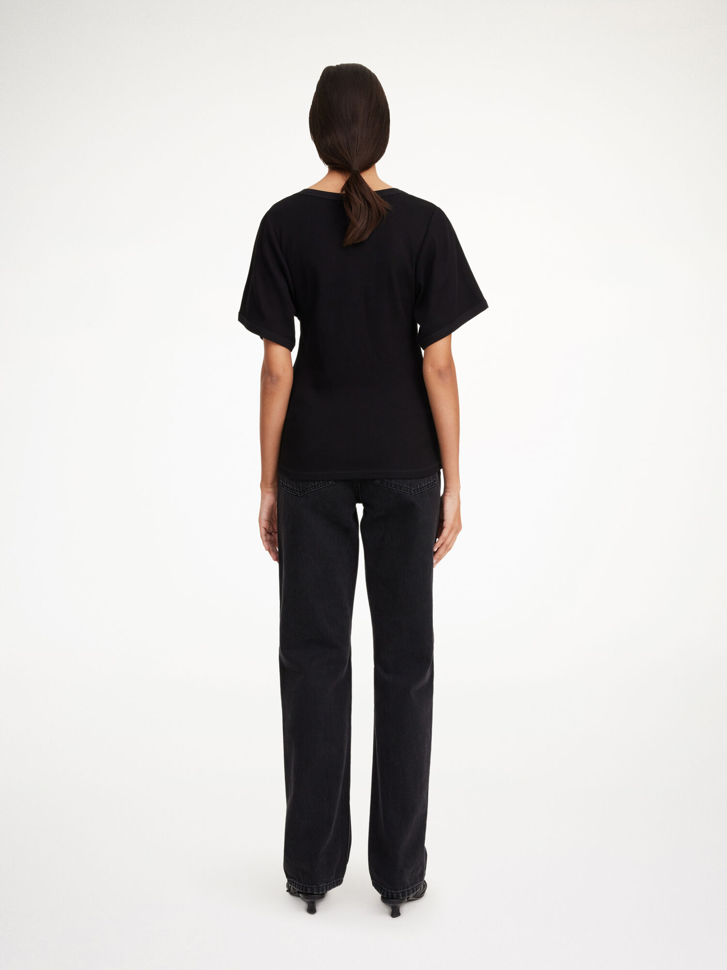 By Malene Birger Lunai T-shirt Tops Black | UK_BB28979