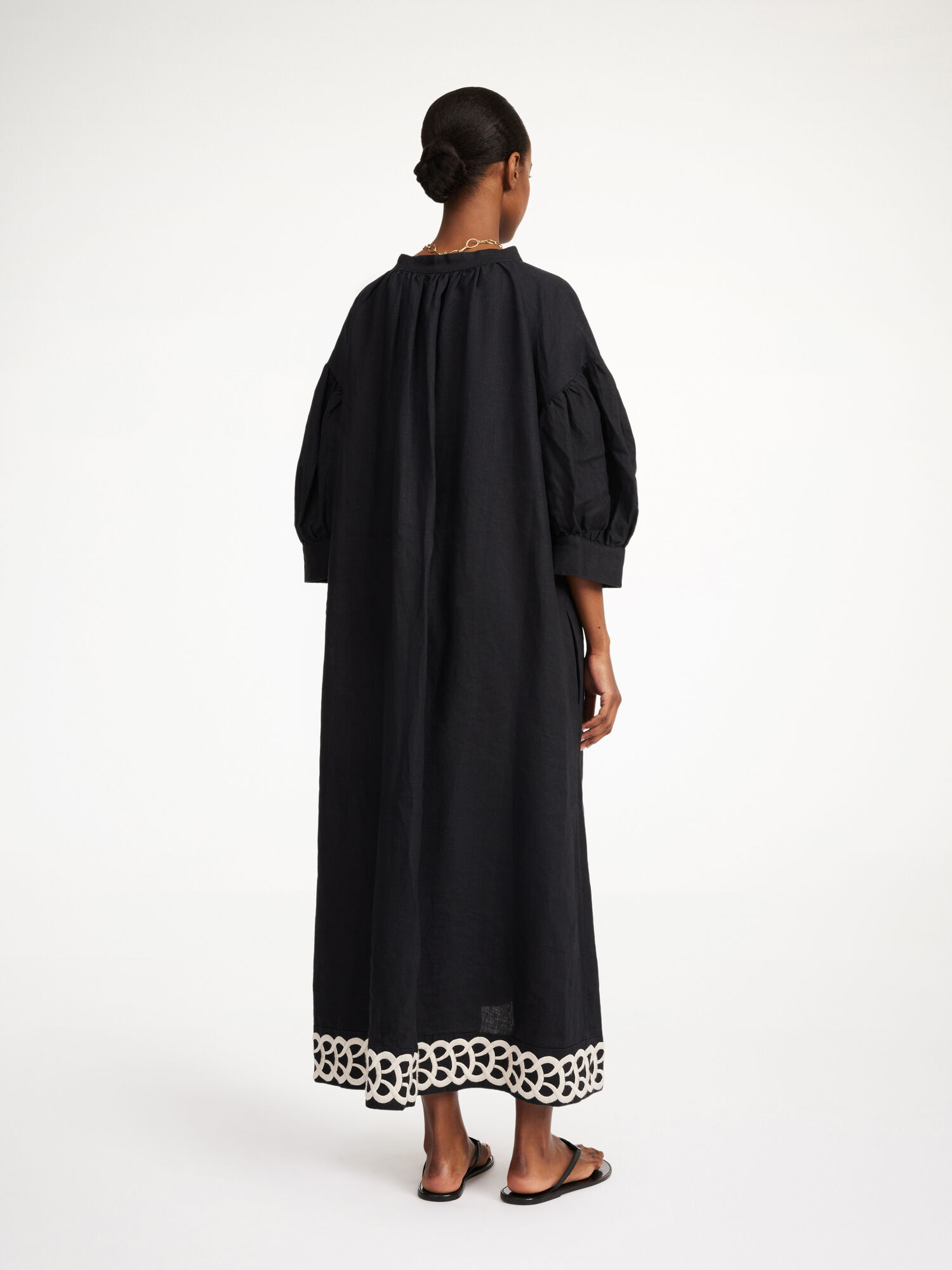 By Malene Birger Lydea Linen Maxi Dress Black | UK_BB31941