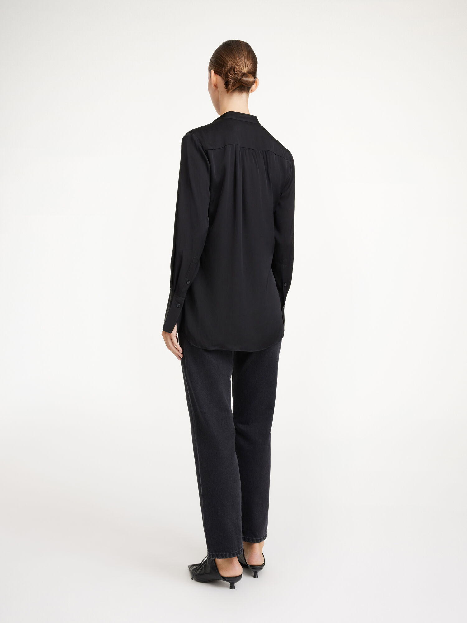 By Malene Birger Mabillon Silk Shirts Black | UK_BB64016