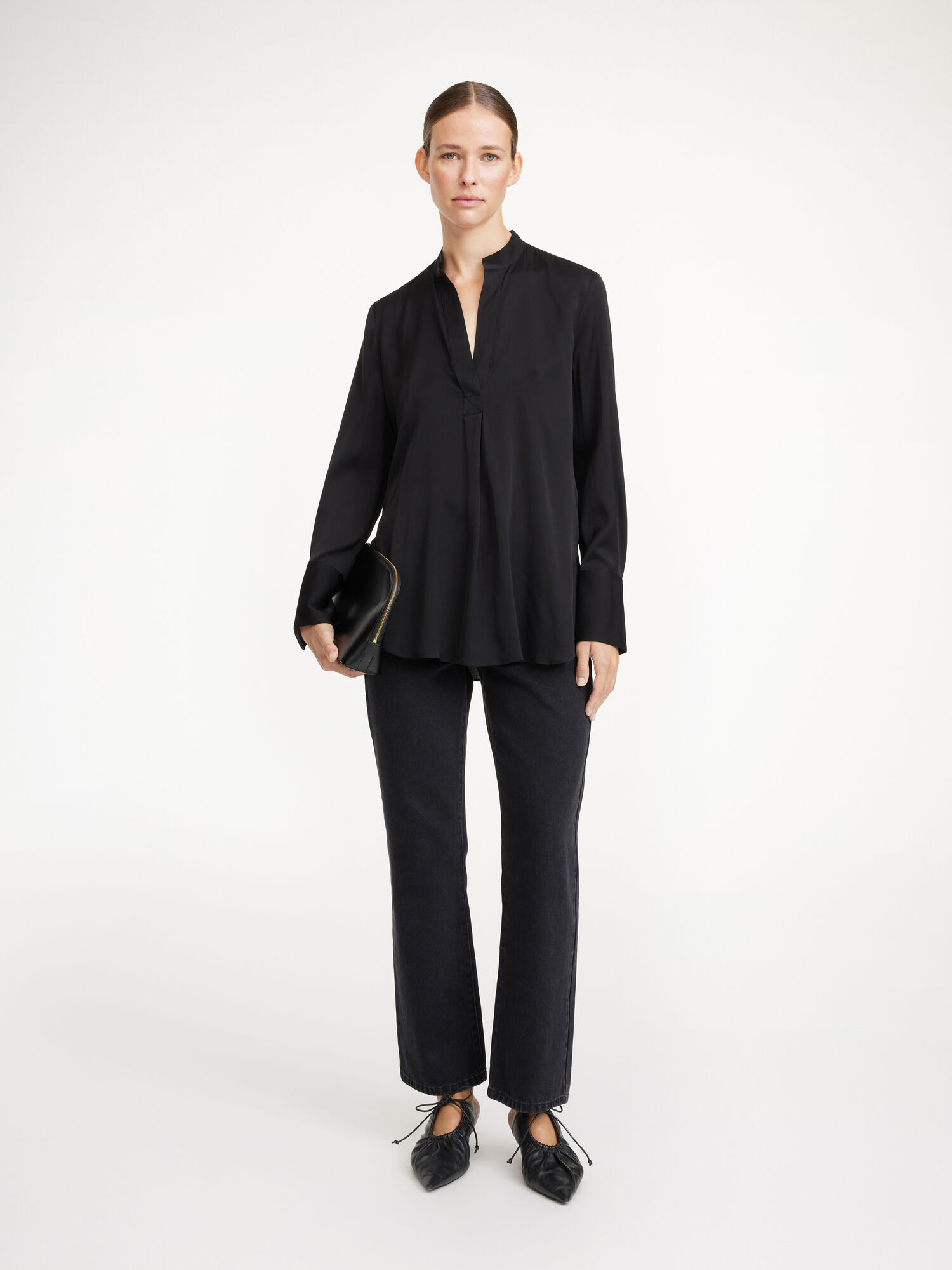 By Malene Birger Mabillon Silk Shirts Black | UK_BB64016