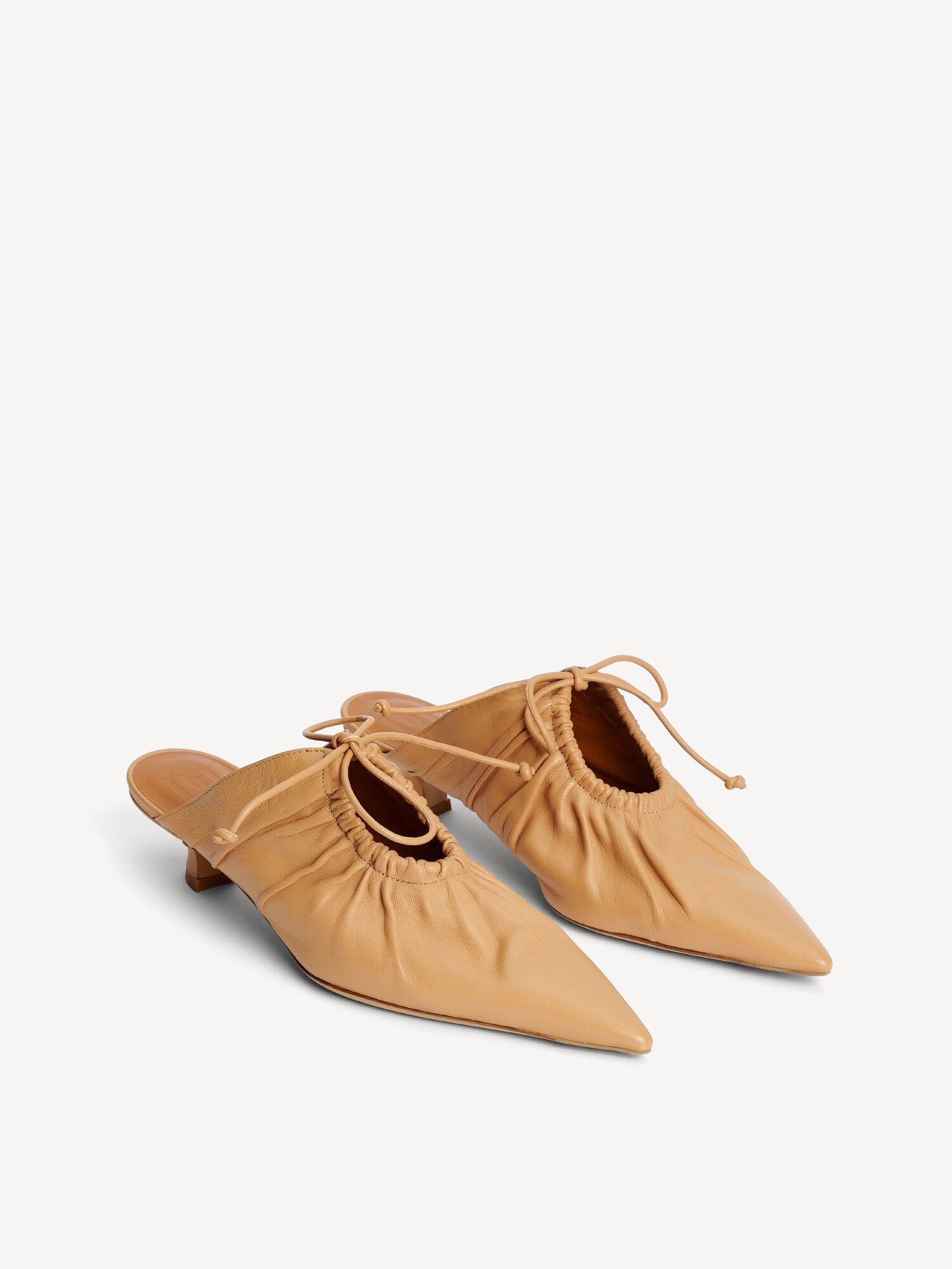 By Malene Birger Masey Leather Mules Shoes Sand Beige | UK_BB65890