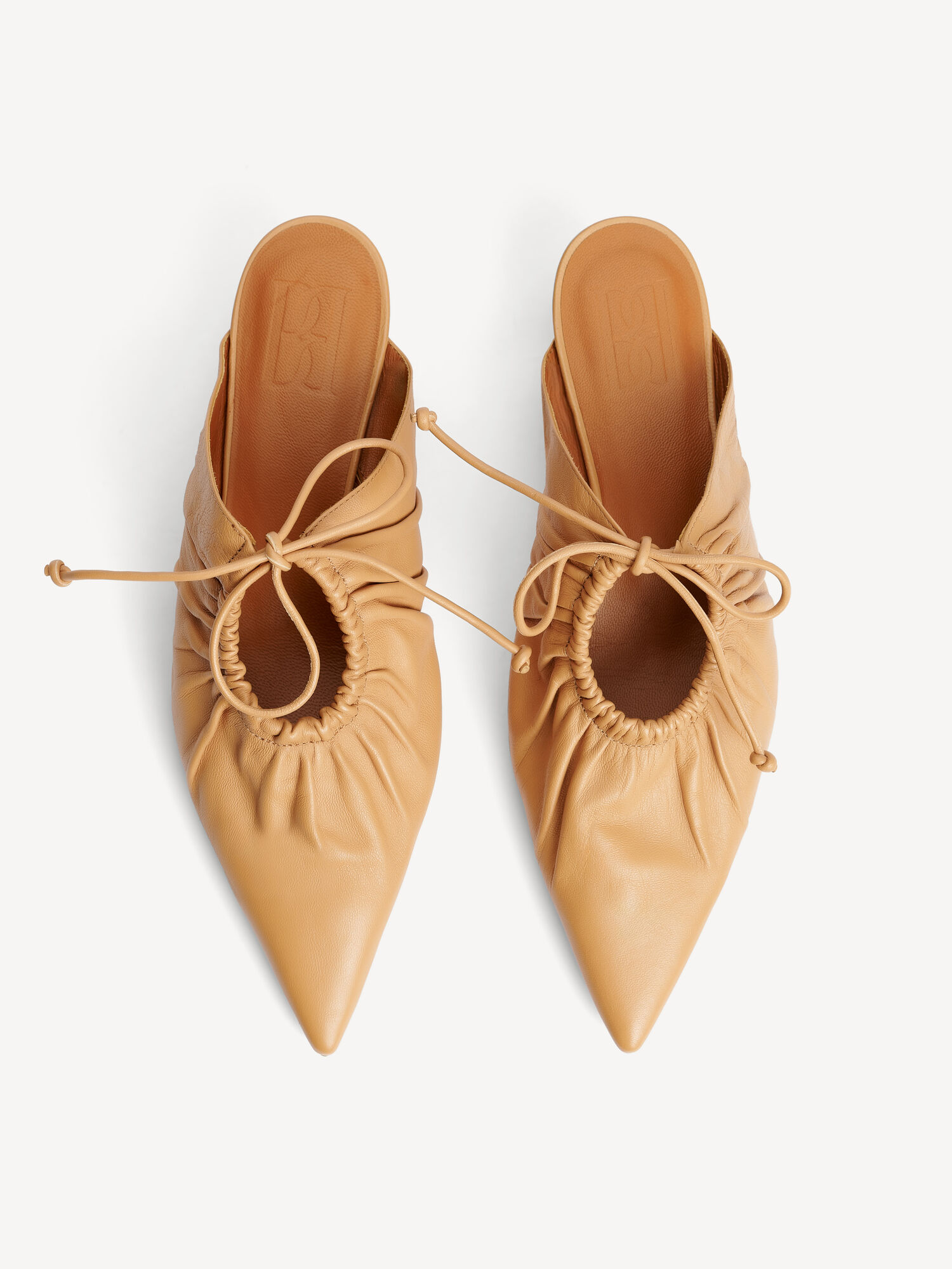 By Malene Birger Masey Leather Mules Shoes Sand Beige | UK_BB65890