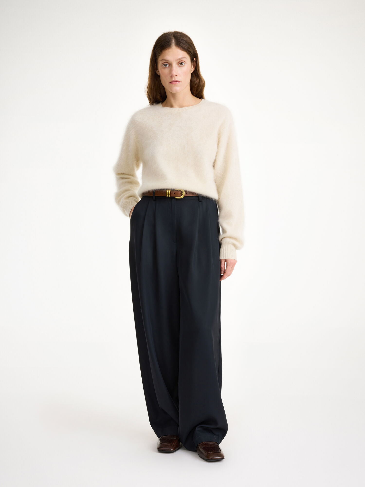 By Malene Birger Piscali Mid-waist Trousers Black | UK_BB55344