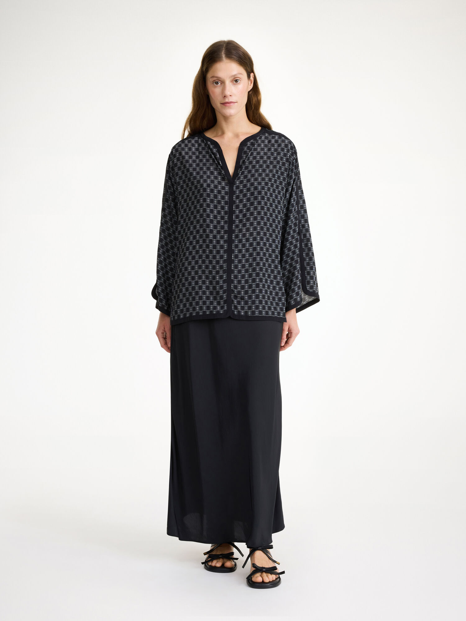 By Malene Birger Plazzo Blouse Shirts Mono lined 050 | UK_BB98132