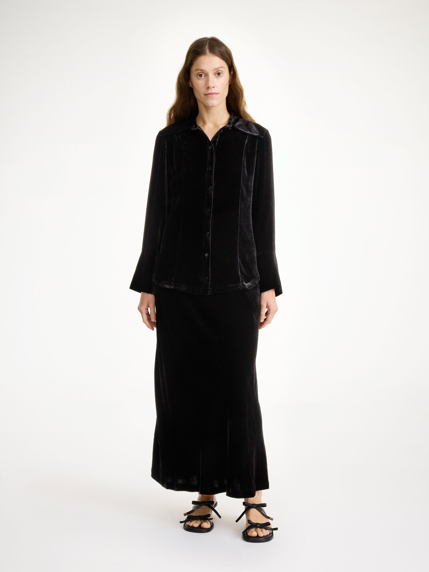 By Malene Birger Rosiannas Velvet Shirts Black | UK_BB50972