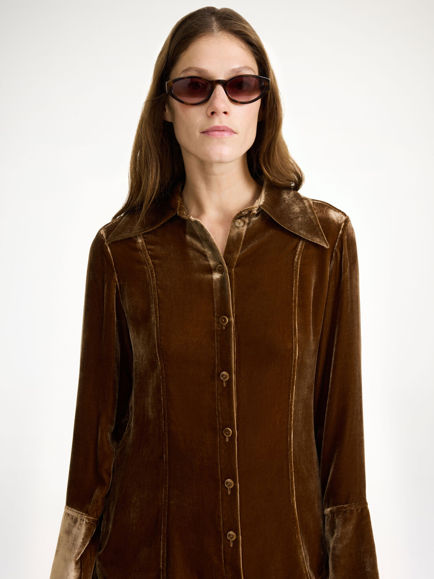 By Malene Birger Rosiannas Velvet Shirts Bison | UK_BB84505