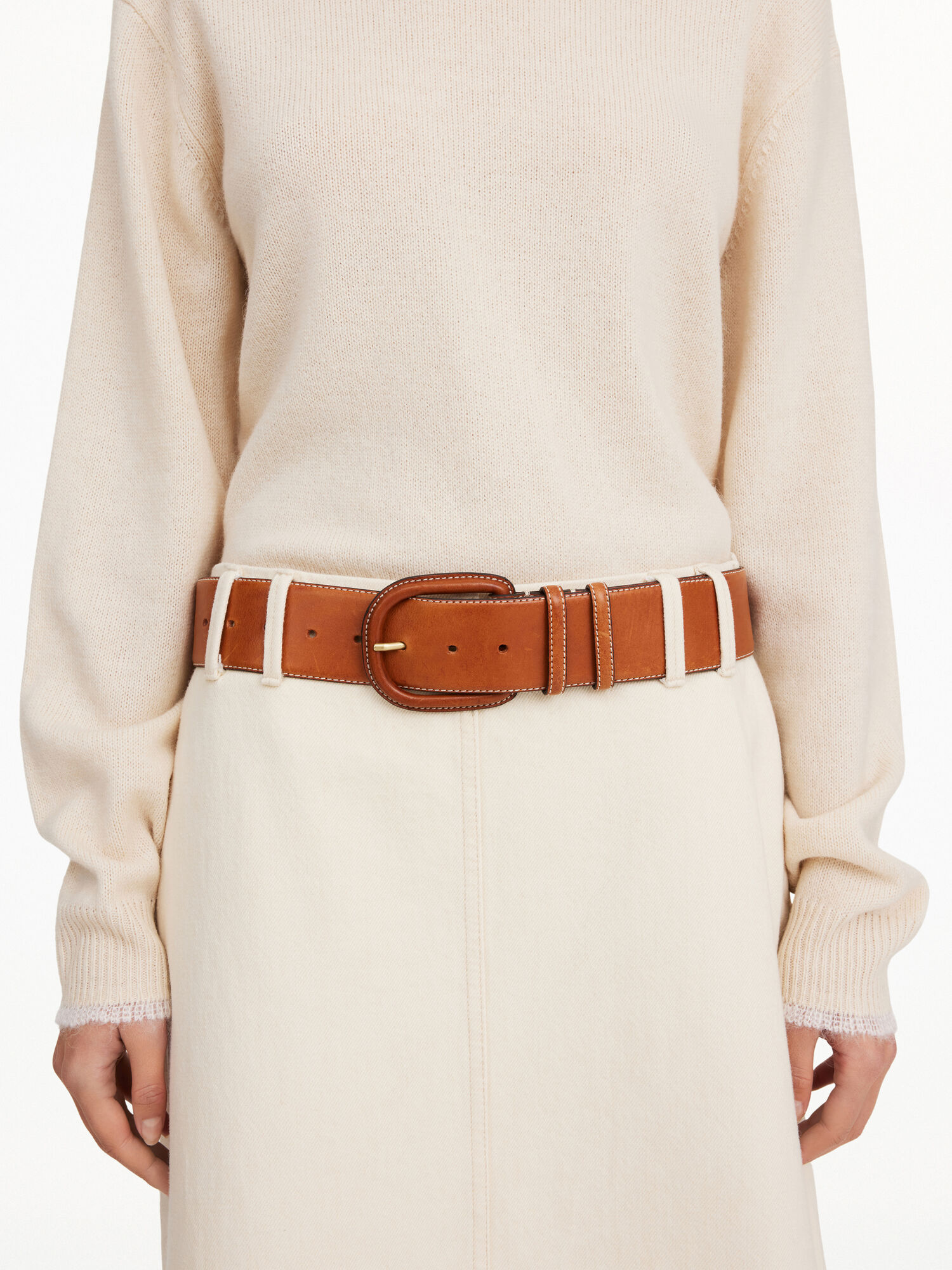 By Malene Birger Salinna Leather Belts Caramel Cafe | UK_BB11234