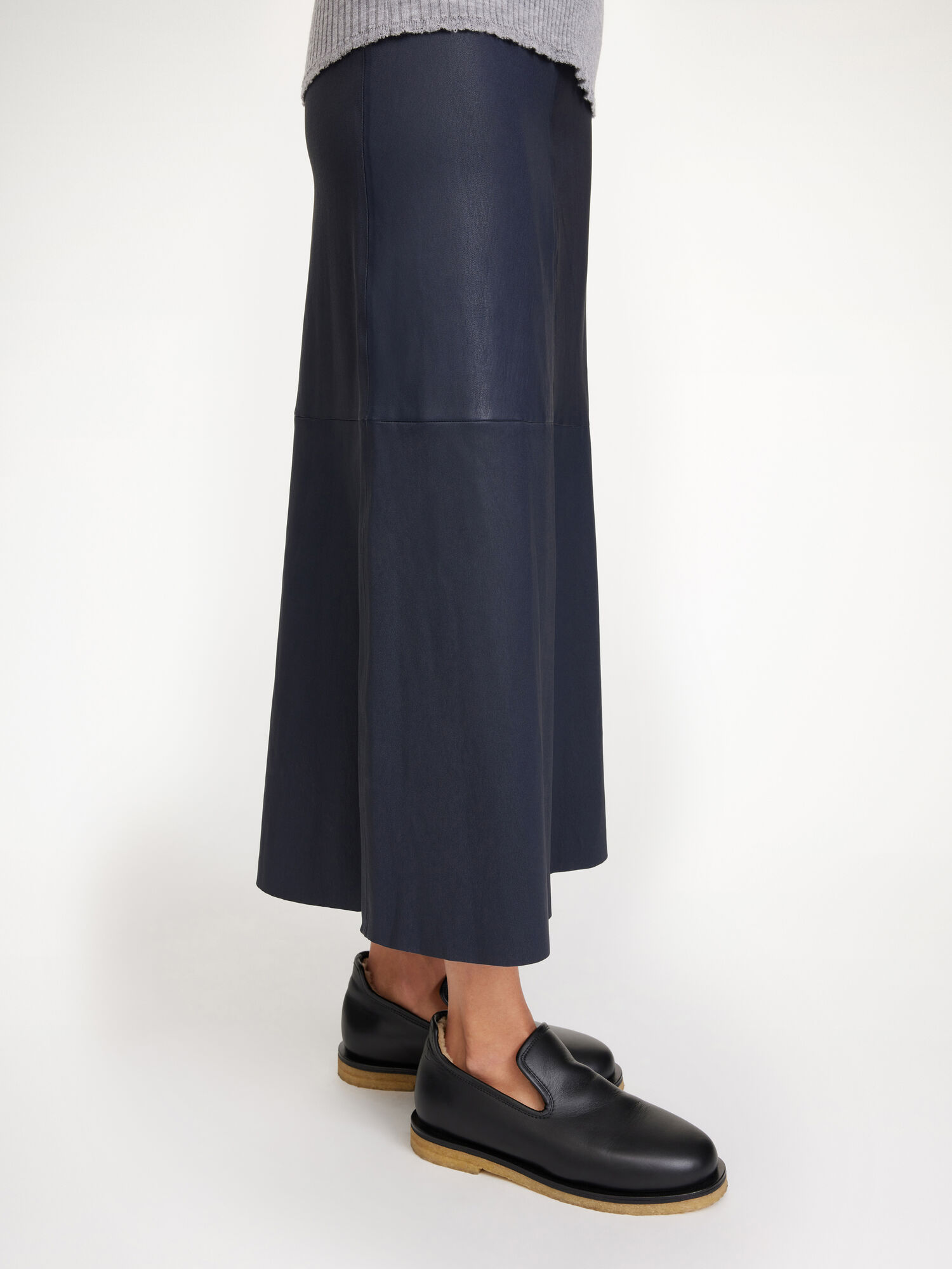 By Malene Birger Simoas Leather Skirts Navy Blazer | UK_BB63627