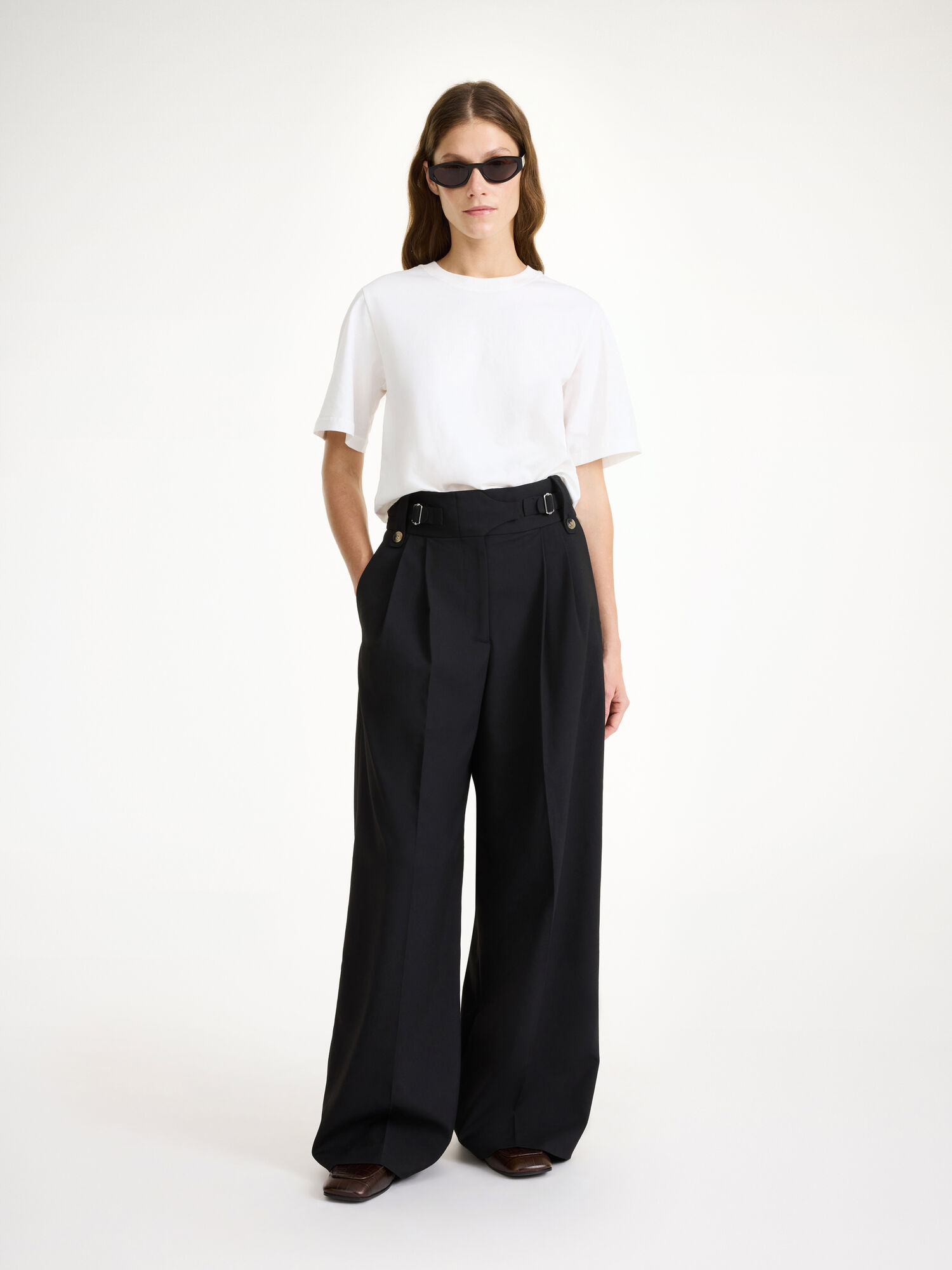 By Malene Birger Taal High-waisted Trousers Black | UK_BB69914