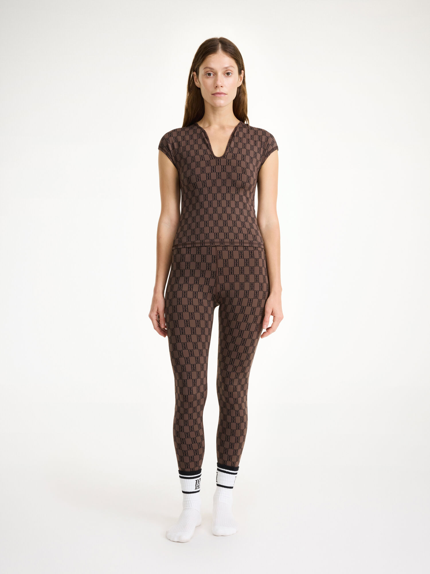 By Malene Birger Venazia Athletic Top Athleisure Wear Dark Mahogany | UK_BB61291